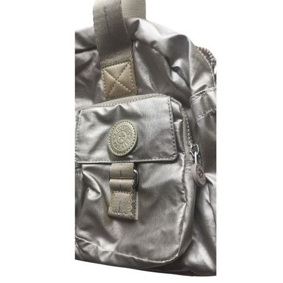 brand new Kipling vintage crossbody Defea Medium Handbag metallic gold - Picture 2 of 8